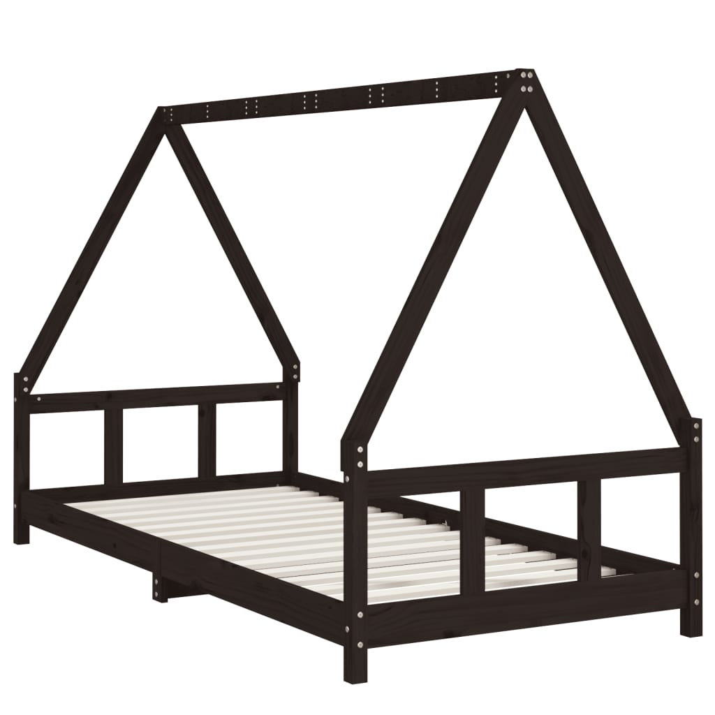 Barnesengeramme svart 90x200 cm heltre furu - SminkeBord.no