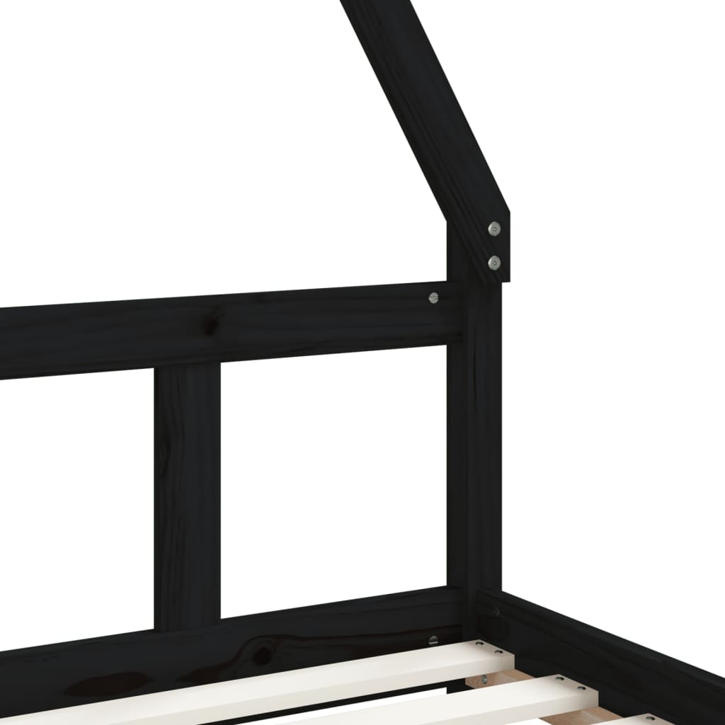 Barnesengeramme svart 90x200 cm heltre furu - SminkeBord.no