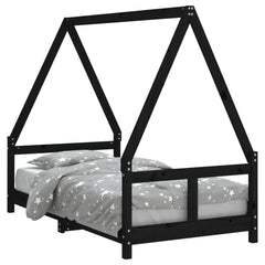 Barnesengeramme svart 80x160 cm heltre furu - SminkeBord.no