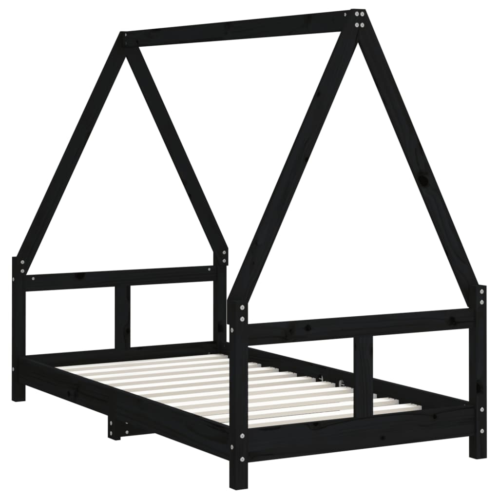 Barnesengeramme svart 80x160 cm heltre furu - SminkeBord.no