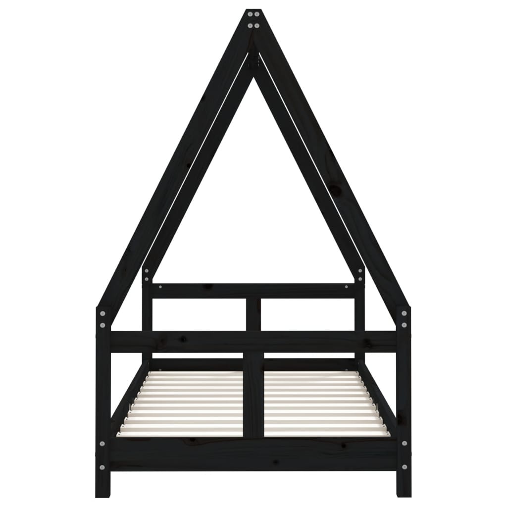 Barnesengeramme svart 80x160 cm heltre furu - SminkeBord.no