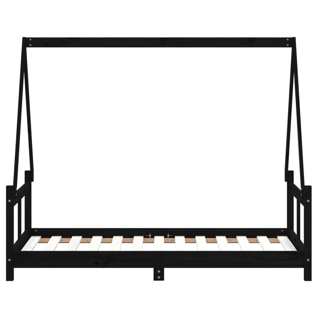 Barnesengeramme svart 80x160 cm heltre furu - SminkeBord.no