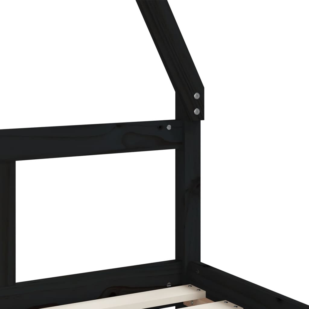 Barnesengeramme svart 80x160 cm heltre furu - SminkeBord.no