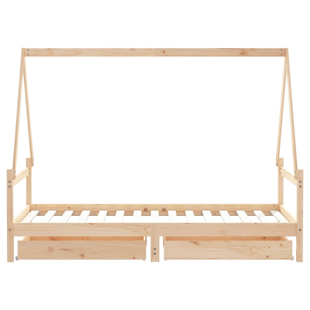 Barnesengeramme med skuffer 90x190 cm heltre furu - SminkeBord.no