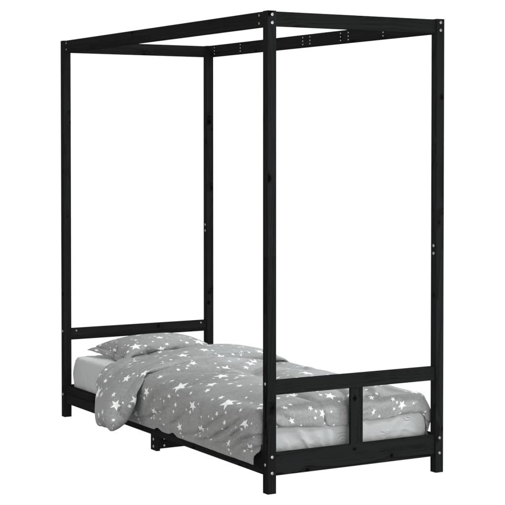 Barnesengeramme svart 80x200 cm heltre furu - SminkeBord.no