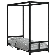 Barnesengeramme svart 80x200 cm heltre furu - SminkeBord.no