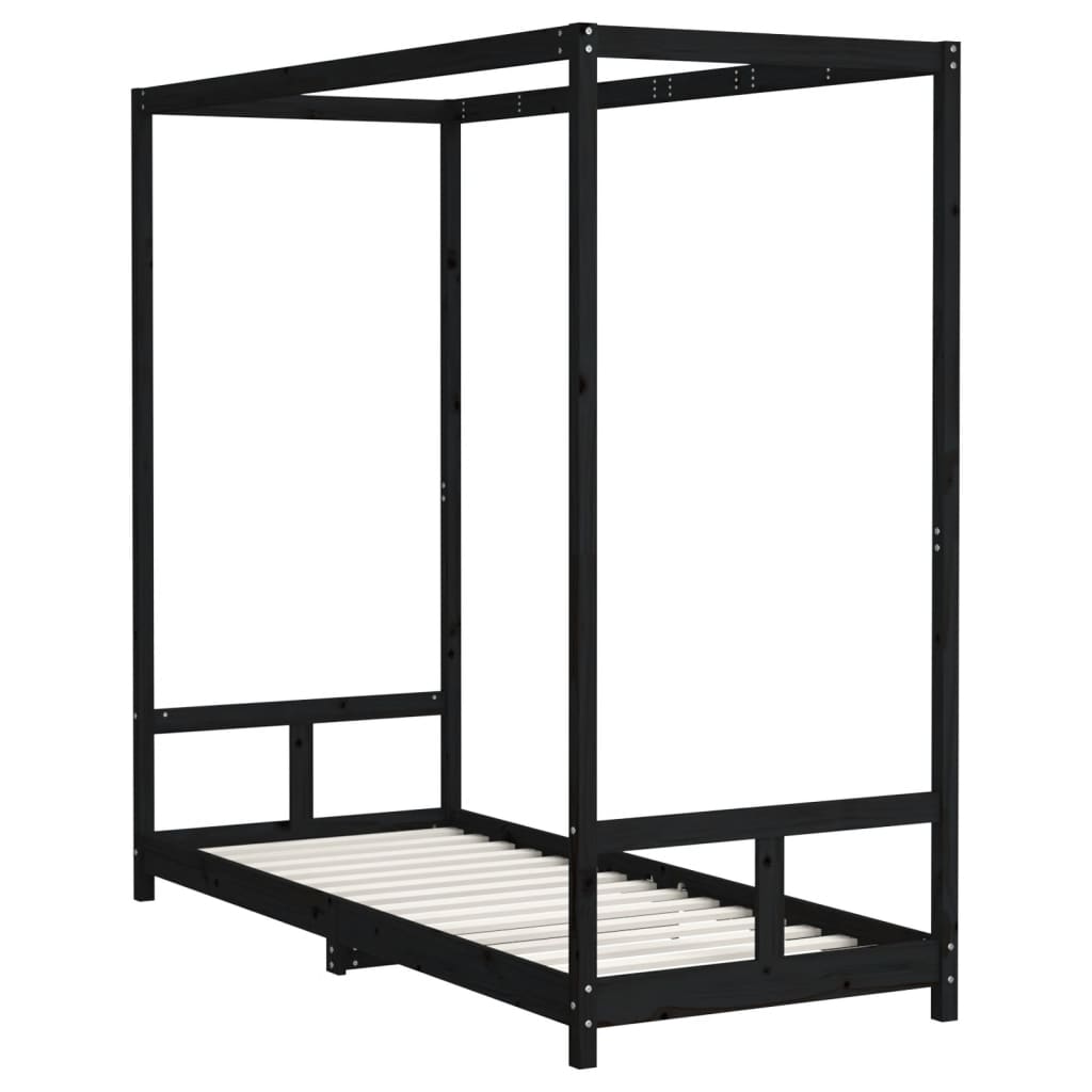Barnesengeramme svart 80x200 cm heltre furu - SminkeBord.no