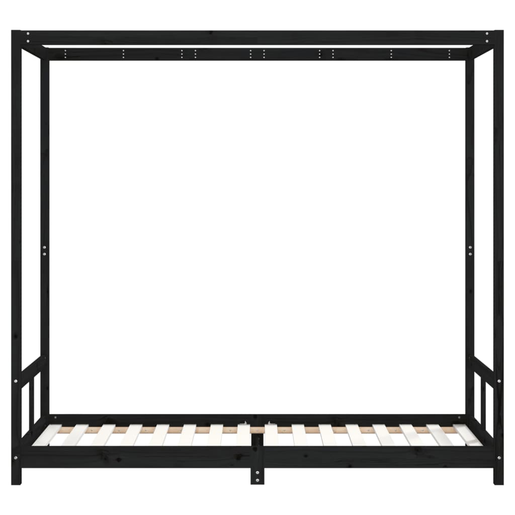 Barnesengeramme svart 80x200 cm heltre furu - SminkeBord.no