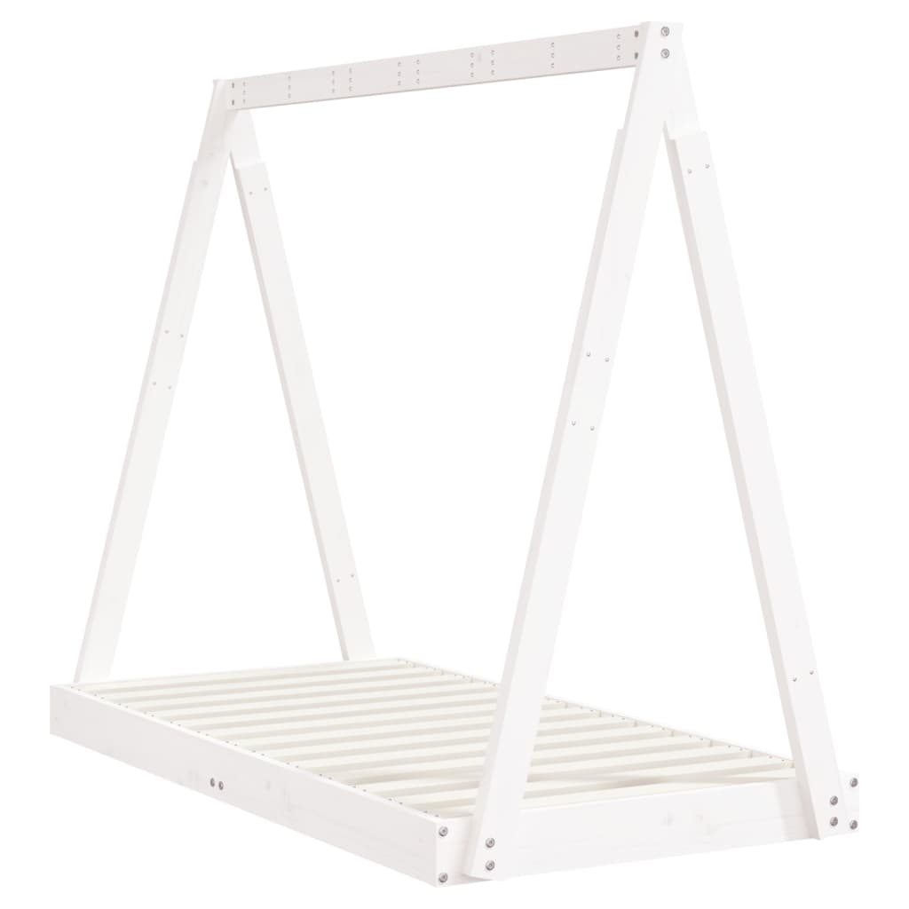 Barnesengeramme hvit 70x140 cm heltre furu