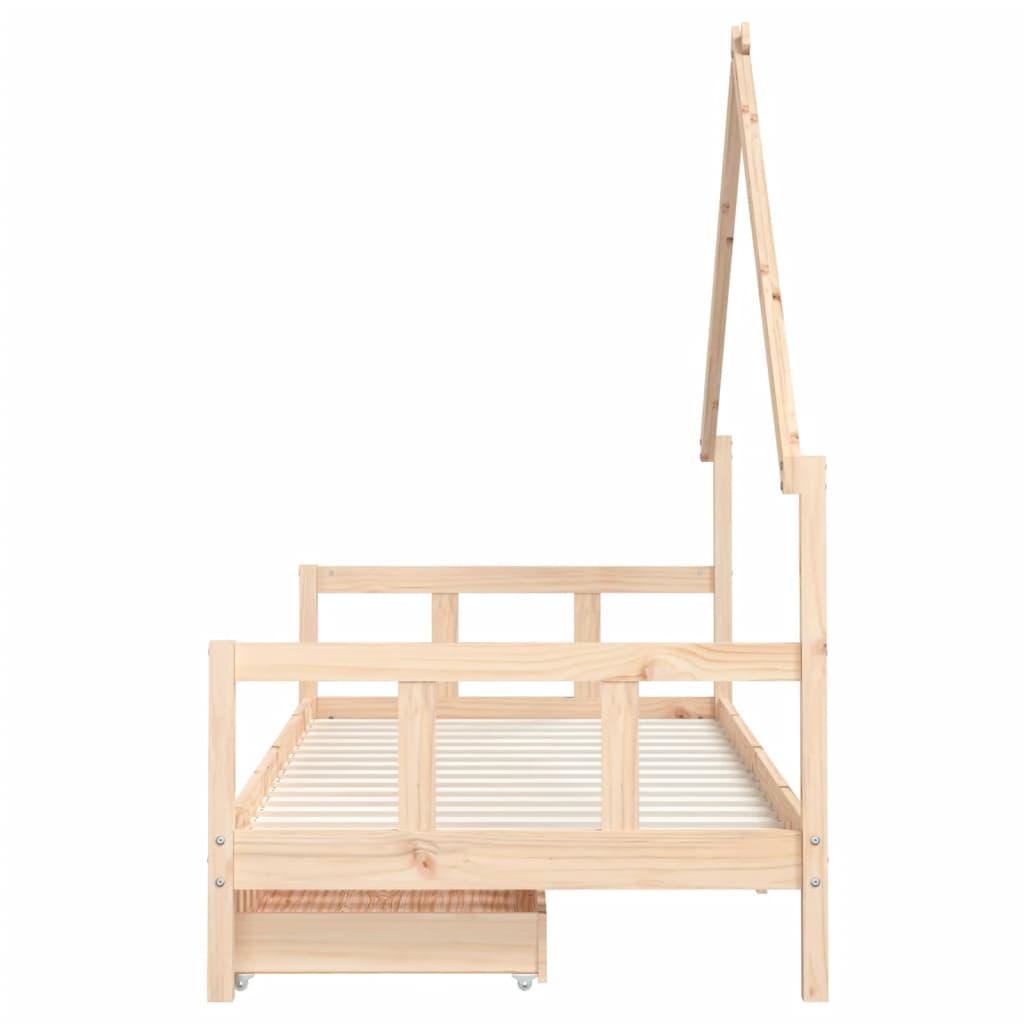 Barnesengeramme med skuffer 90x190 cm heltre furu - SminkeBord.no