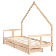 Barnesengeramme med skuffer 80x200 cm heltre furu - SminkeBord.no