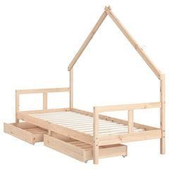 Barnesengeramme med skuffer 80x200 cm heltre furu - SminkeBord.no