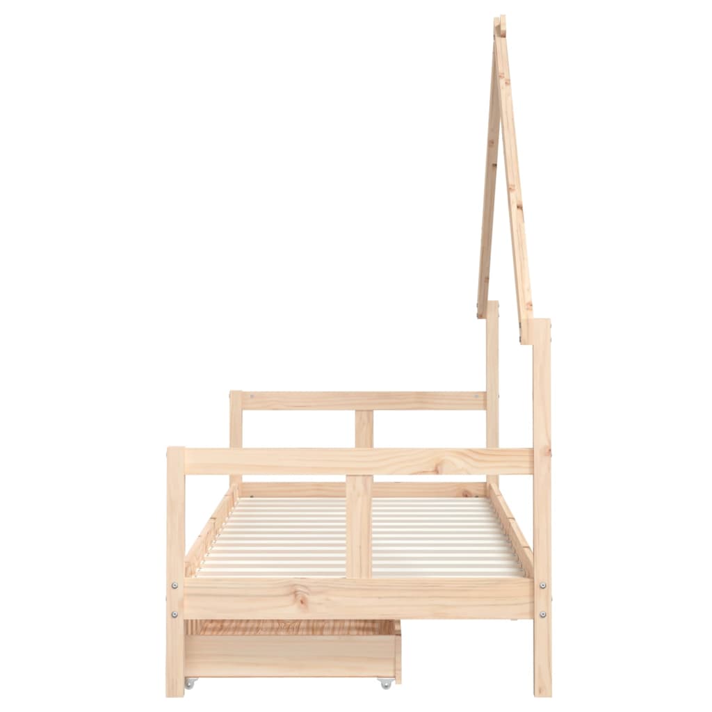 Barnesengeramme med skuffer 80x200 cm heltre furu - SminkeBord.no