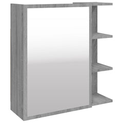 Baderomsskap med speil grå sonoma 62,5x20,5x64cm konstruert tre