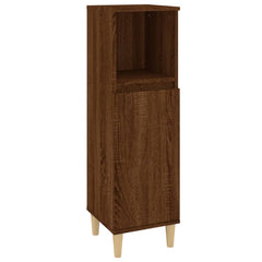 Baderomsskap brun eik 30x30x100 cm konstruert tre
