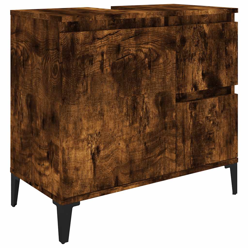 Baderomsskap røkt eik 65x33x60 cm konstruert tre
