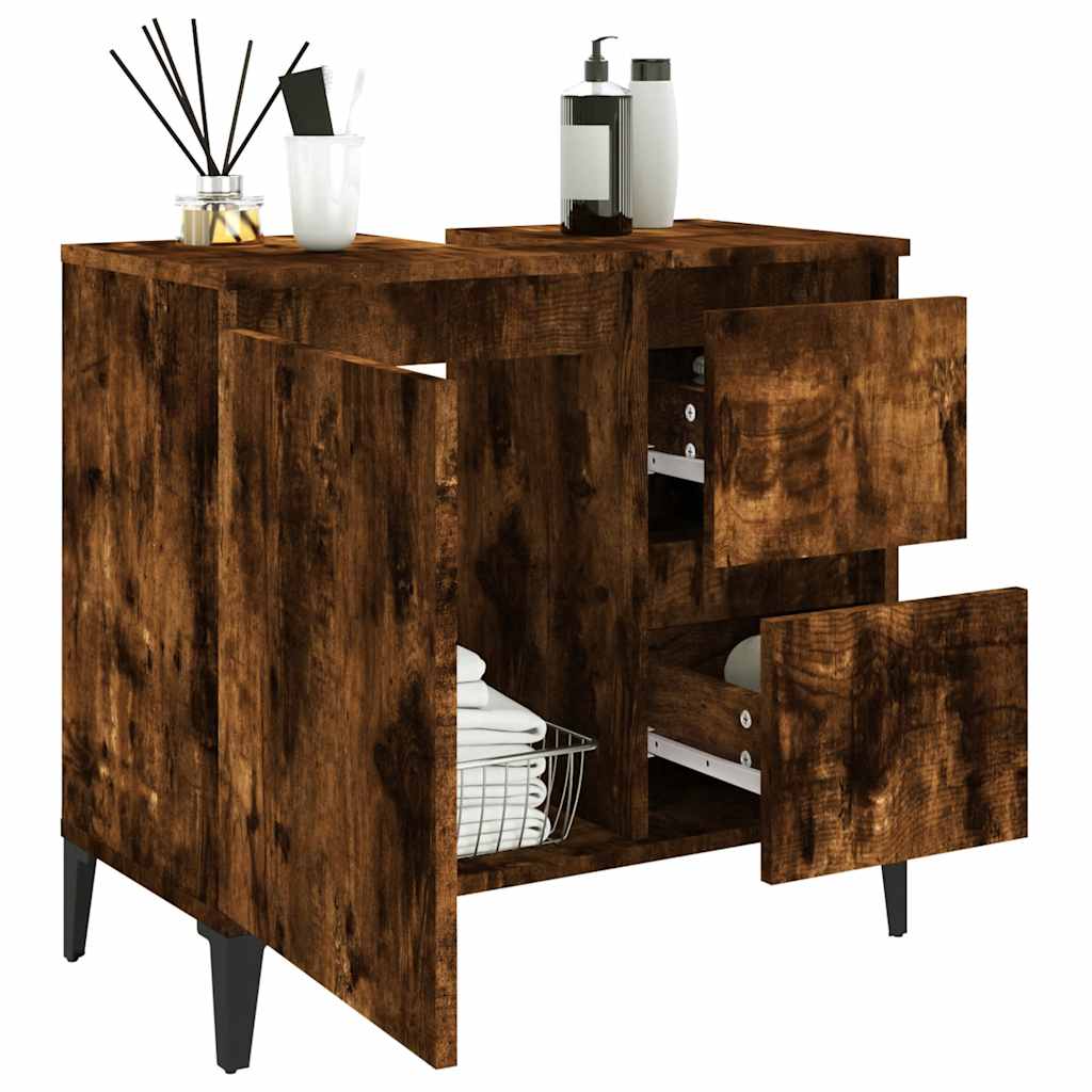 Baderomsskap røkt eik 65x33x60 cm konstruert tre