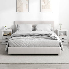 Nattbord 2 stk hvit 43x36x60 cm