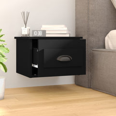 Veggmontert nattbord svart 41,5x36x28 cm