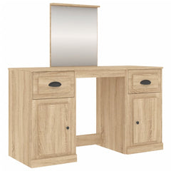 Sminkebord med speil sonoma eik 130x50x132,5 cm
