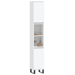 Baderomsskap hvit 30x30x190 cm konstruert tre