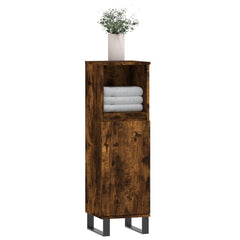 Baderomsskap røkt eik 30x30x100 cm konstruert tre