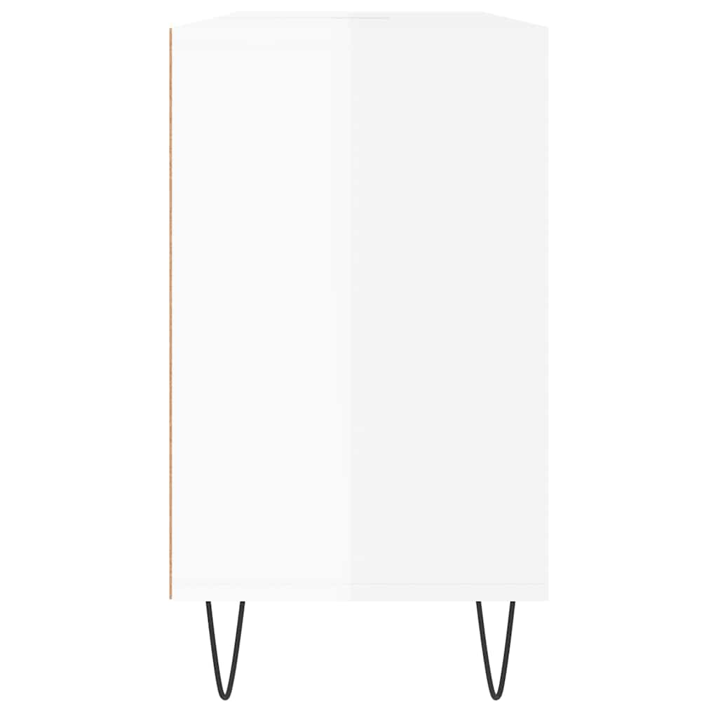 Baderomsskap høyglans hvit 80x33x60 cm konstruert tre