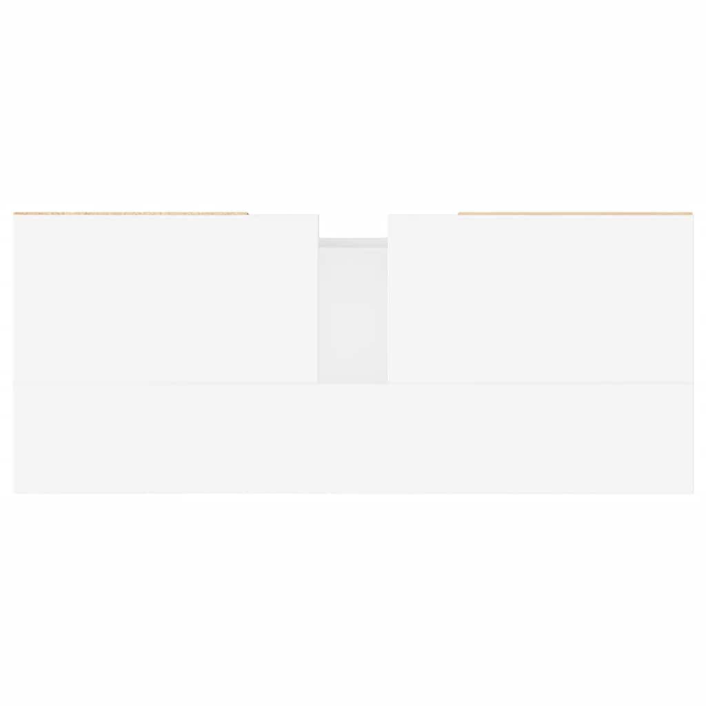 Baderomsskap høyglans hvit 80x33x60 cm konstruert tre