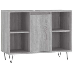 Baderomsskap grå eik 80x33x60 cm konstruert tre