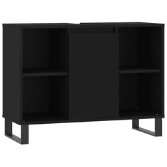 Baderomsskap svart 80x33x60 cm konstruert tre