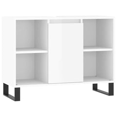Baderomsskap høyglans hvit 80x33x60 cm konstruert tre