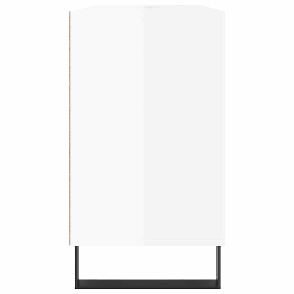 Baderomsskap høyglans hvit 80x33x60 cm konstruert tre