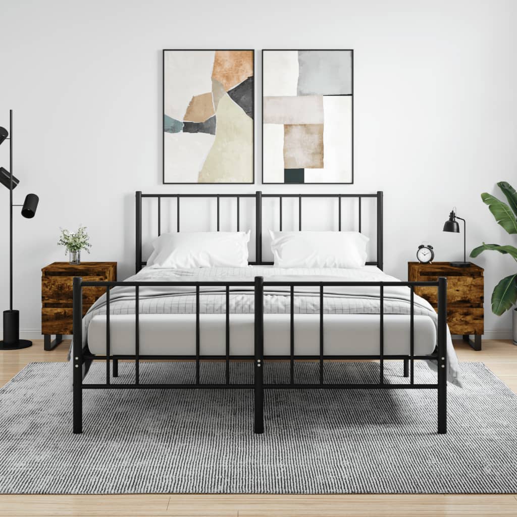 Nattbord 2 stk røkt eik 40x35x50 cm konstruert tre - SminkeBord.no