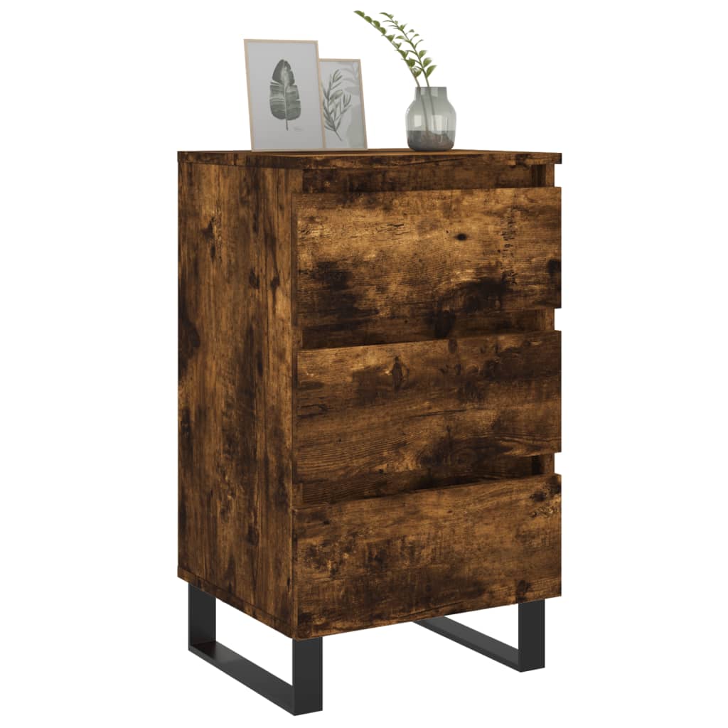 Nattbord 2 stk røkt eik 40x35x69 cm konstruert tre - SminkeBord.no