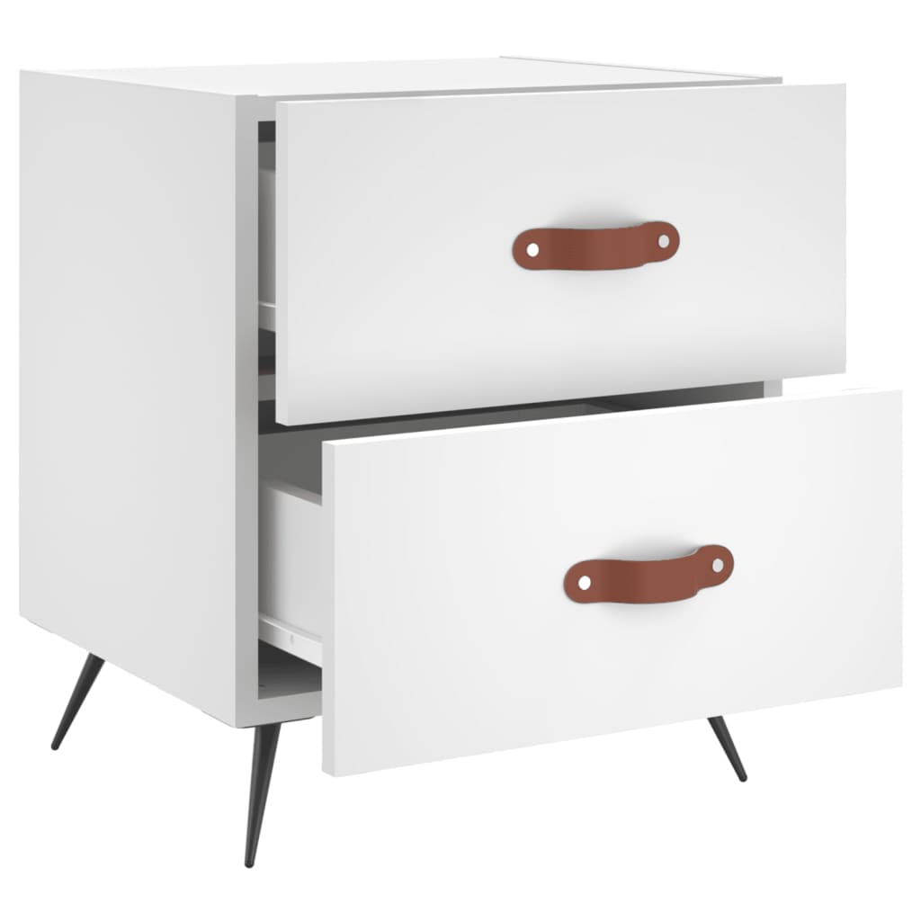 Nattbord 2 stk hvit 40x35x47,5 cm konstruert tre - SminkeBord.no