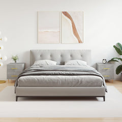 Nattbord 2 stk betonggrå 40x35x47,5 cm konstruert tre - SminkeBord.no