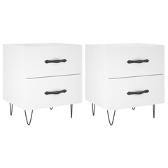 Nattbord 2 stk hvit 40x35x47,5 cm konstruert tre - SminkeBord.no