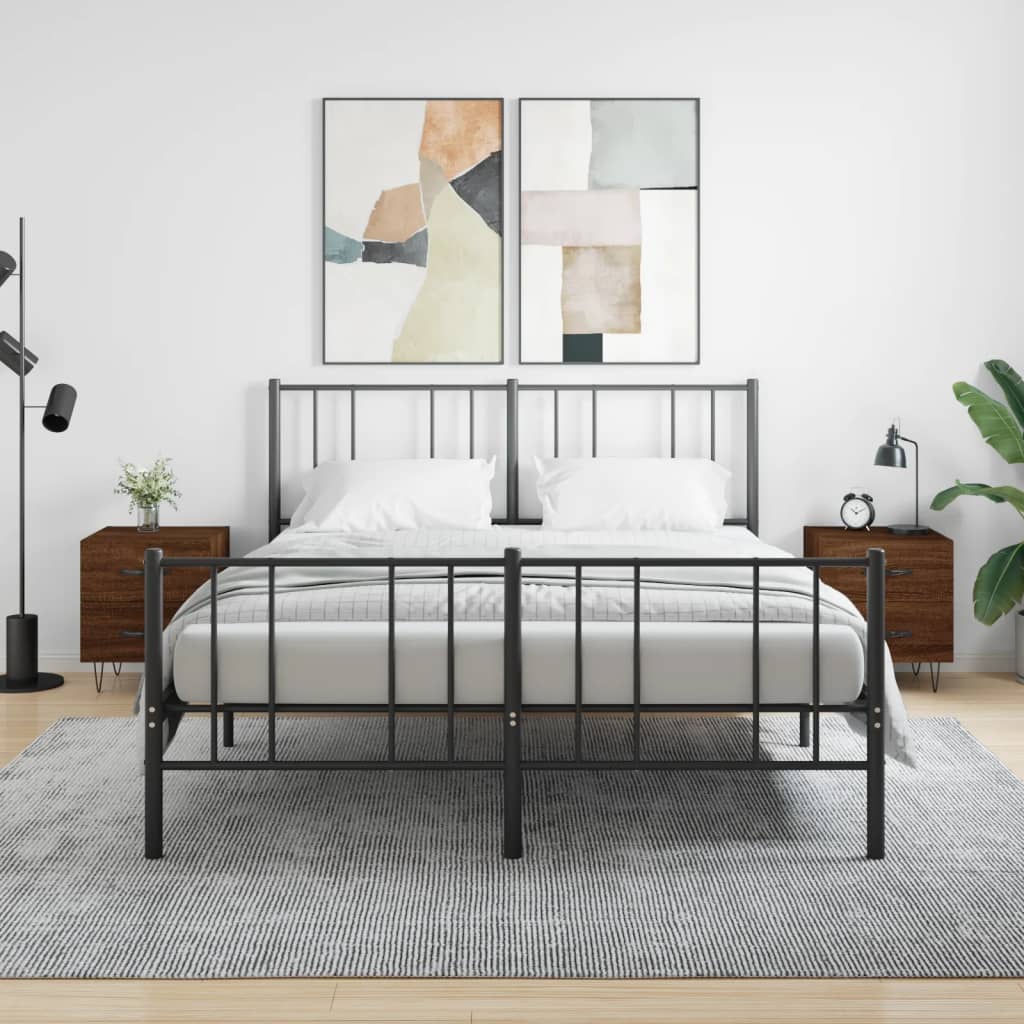 Nattbord 2 stk brun eik 40x35x47,5 cm konstruert tre - SminkeBord.no