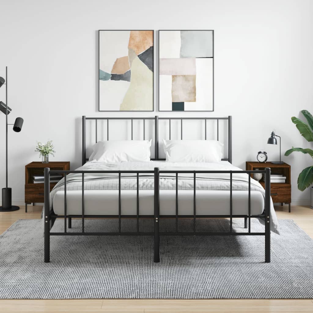 Nattbord 2 stk brun eik 40x35x47,5 cm konstruert tre - SminkeBord.no