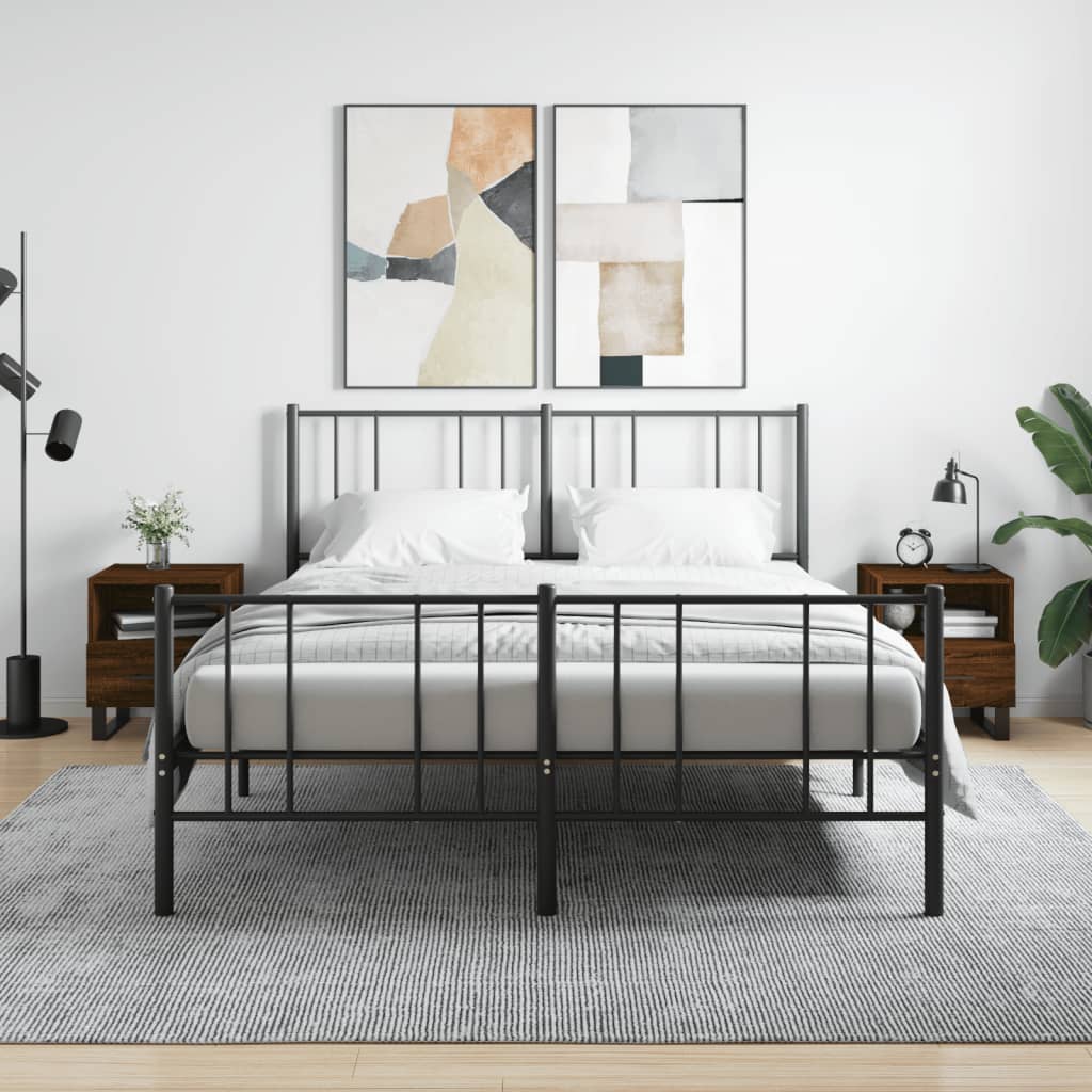 Nattbord 2 stk brun eik 40x35x47,5 cm konstruert tre - SminkeBord.no