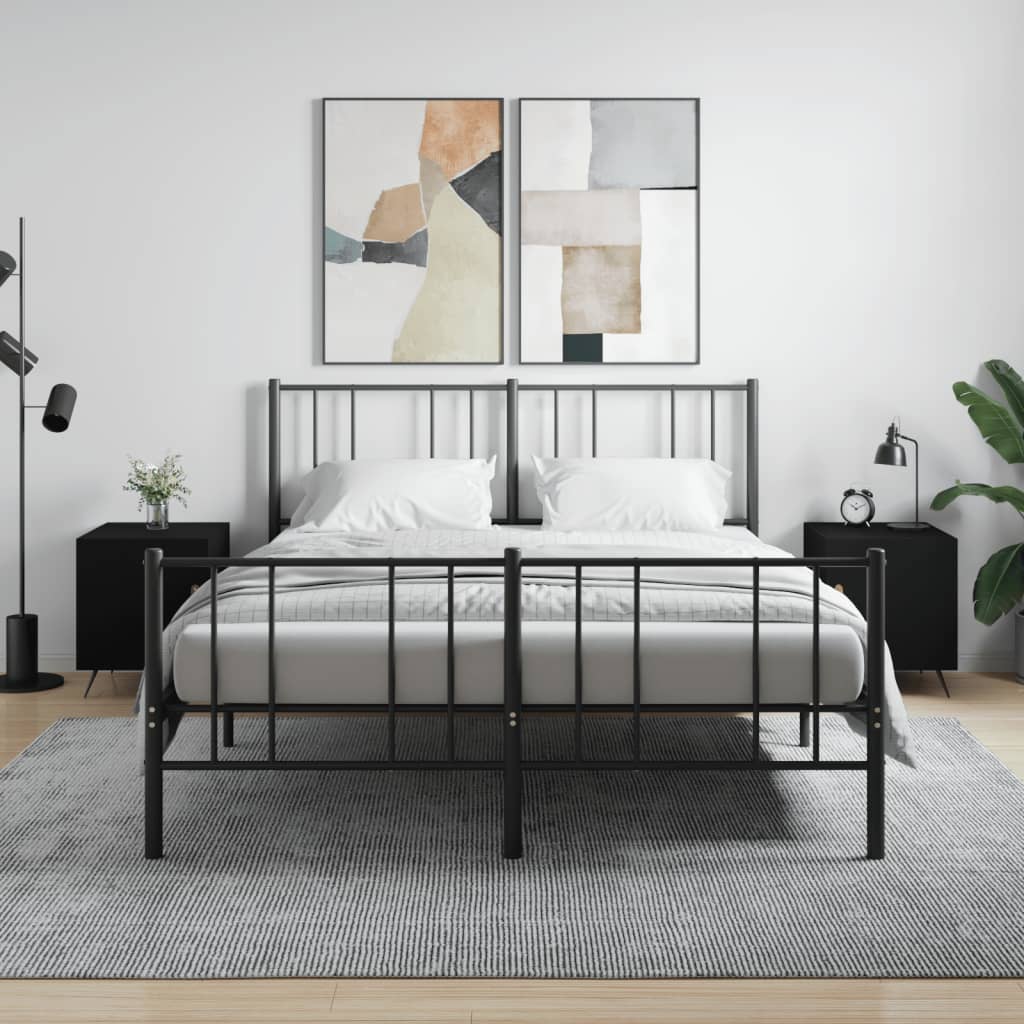 Nattbord 2 stk svart 40x40x50 cm konstruert tre - SminkeBord.no