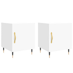 Nattbord 2 stk hvit 40x40x50 cm konstruert tre - SminkeBord.no