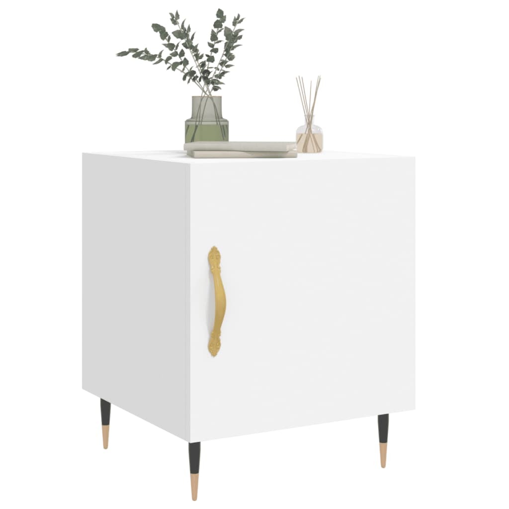 Nattbord 2 stk hvit 40x40x50 cm konstruert tre - SminkeBord.no