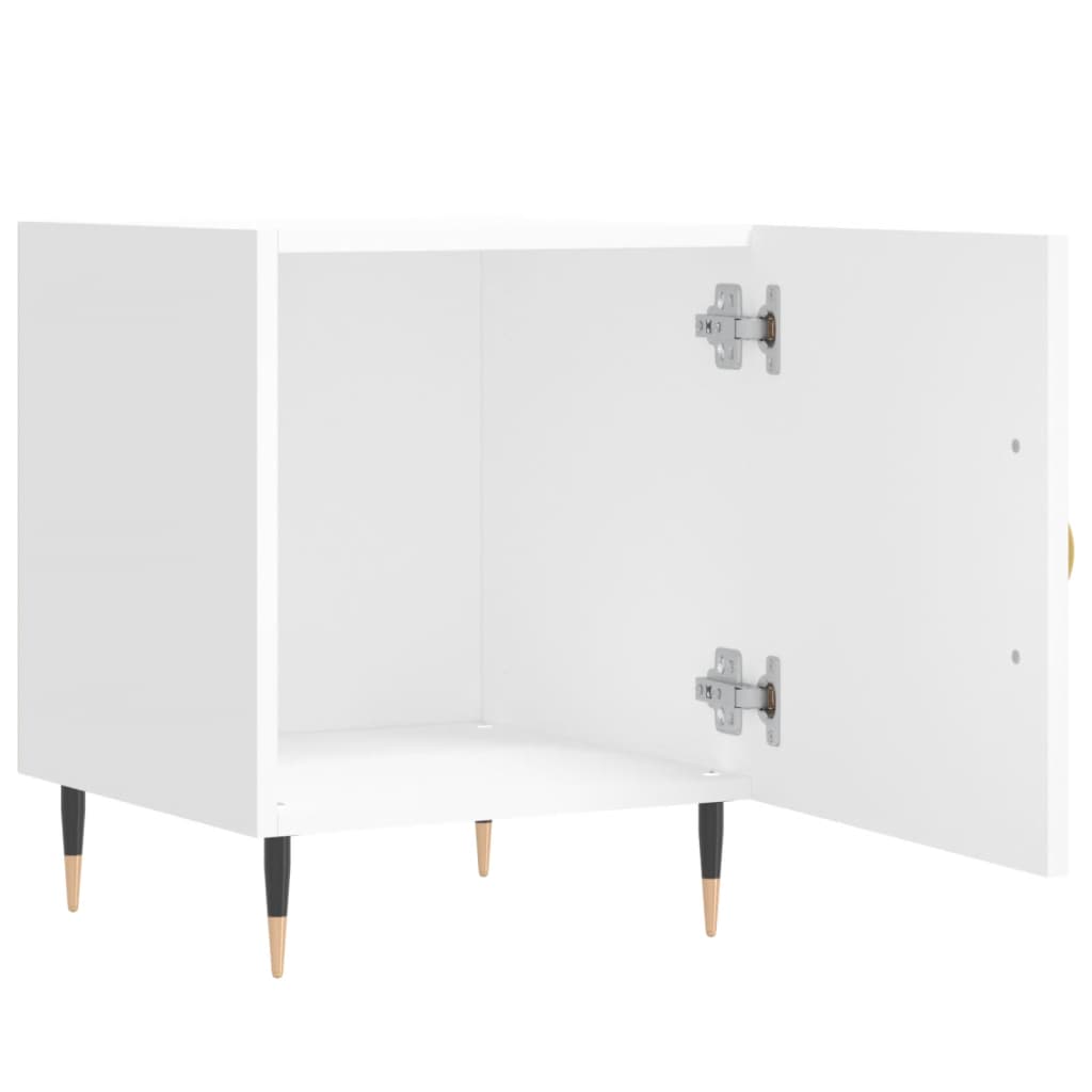 Nattbord 2 stk hvit 40x40x50 cm konstruert tre - SminkeBord.no