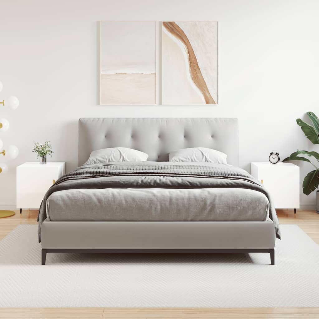 Nattbord 2 stk høyglans hvit 40x40x50 cm konstruert tre - SminkeBord.no