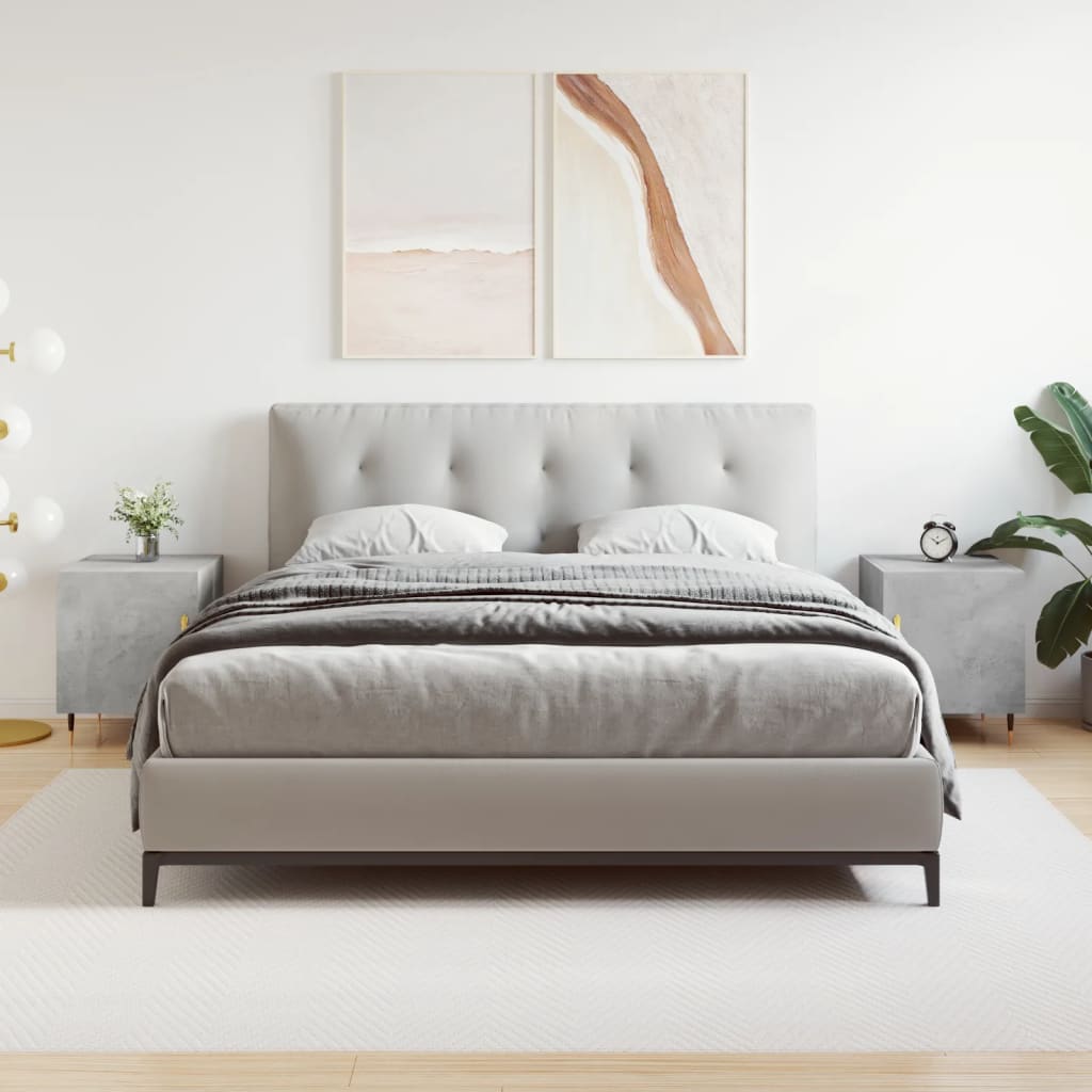 Nattbord 2 stk betonggrå 40x40x50 cm konstruert tre - SminkeBord.no