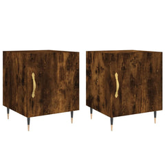 Nattbord 2 stk røkt eik 40x40x50 cm konstruert tre - SminkeBord.no