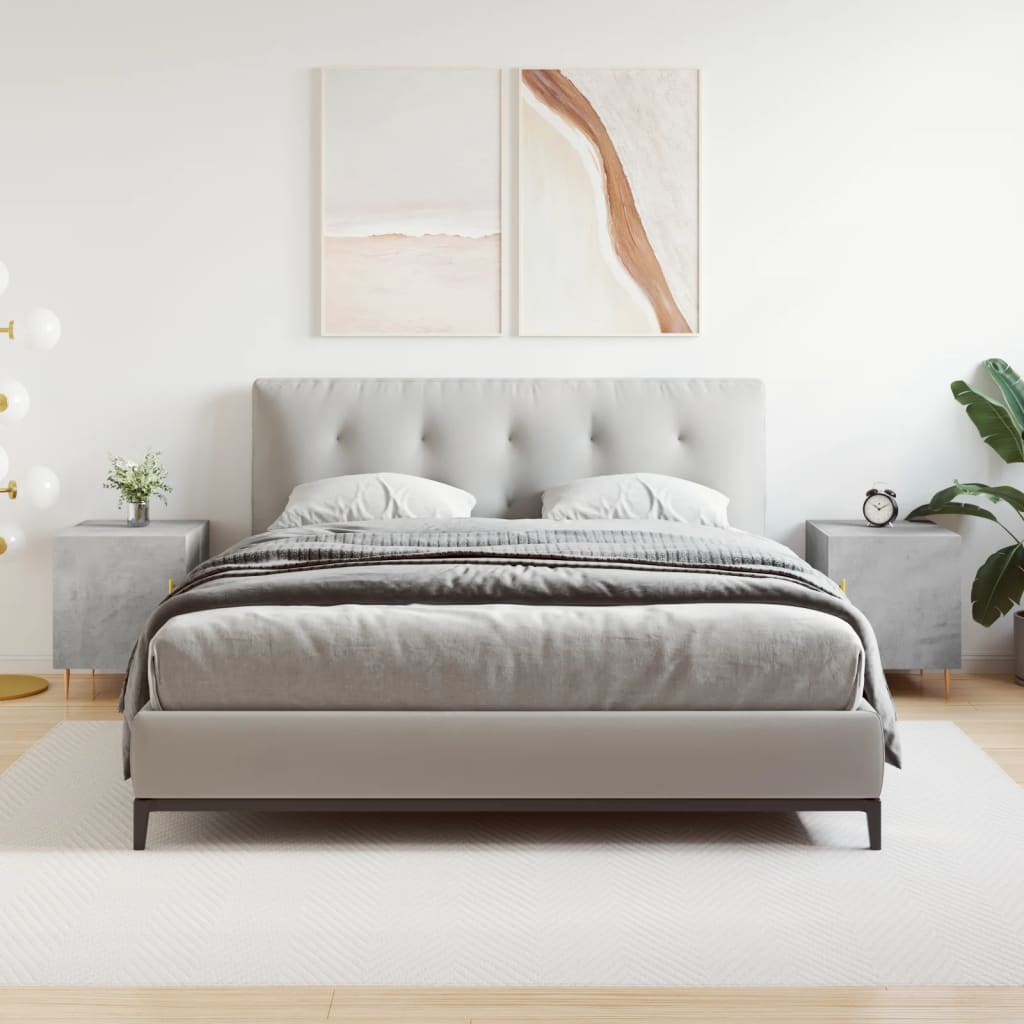 Nattbord 2 stk betonggrå 40x40x50 cm konstruert tre - SminkeBord.no