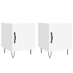 Nattbord 2 stk hvit 40x40x50 cm konstruert tre - SminkeBord.no