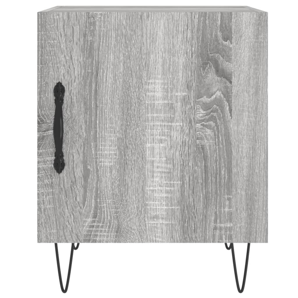 Nattbord 2 stk grå sonoma 40x40x50 cm konstruert tre - SminkeBord.no